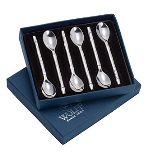 CJ 6 PC COLHER P/CAFÉ DE AÇO INOX BAMBU
