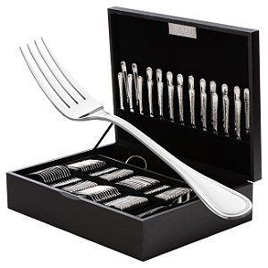 FAQUEIRO 102PC DE AÇO INOX C/ESTOJO DE MADEIRA LOUVRE