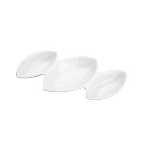 PETISQUEIRA DE PORCELANA C/3 DIVISÕES 27,5X13,5X3,5cm