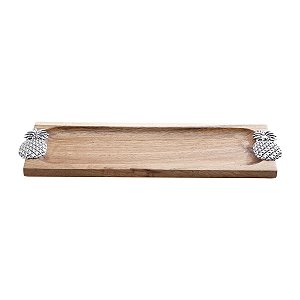 BANDEJA DE ACÁCIA ABACAXI 36X13X2CM
