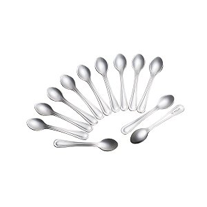 CJ 12 MINI COLHERES P/CAFÉ AÇO INOX