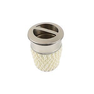 PORTA ESCOVA DE DENTE EM AÇO INOX PÉROLA 5X9X11 CM