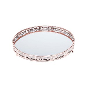 BANDEJA DE FERRO C/ESPELHO BUNCH BRONZE 29X29X4CM