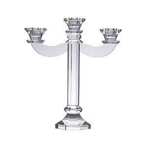 CANDELABRO ANA P/ 3 VELAS DE CRISTAL 28,5CM