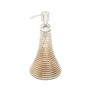 PORTA SABONETE LÍQUIDO DE VIDRO C/AÇO INOX NIQUELADO