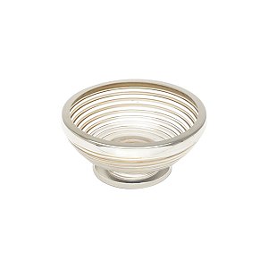 SABONETEIRA DE VIDRO C/AÇO INOX NIQUELADO ÉVORA DOURADO