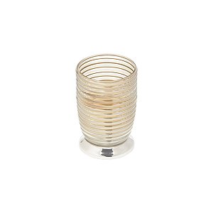 PORTA ESCOVAS DE DENTE DE VIDRO C/AÇO INOX NIQUELADO