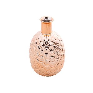 VASO DE CERÂMICA C/PINTURA ELETROSTÁTICA ABACAXI ROSÉ GOLD