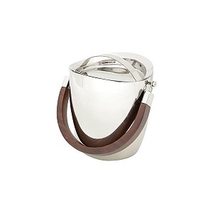 BALDE TERMICO P/ VINHO DE AÇO INOX C/ALÇA DE MADEIRA ESSEN