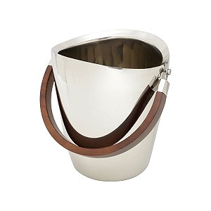 BALDE TERMICO P/ VINHO DE AÇO INOX C/ALÇA DE MADEIRA ESSEN