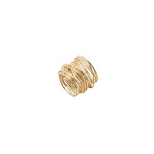 CJ 4 ANÉIS P/GUARDANAPO DE AÇO ESPIRAL DOURADO 4cm