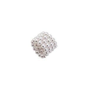 CJ 4 ANÉIS P/GUARDANAPO DE PLÁSTICO PEARL PRATEADA 5cm