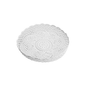 CESTA DE PLÁSTICO CROCHÊ JADE BRANCA 26x4cm