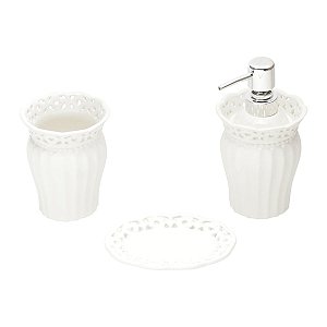 CJ 3PC P/BANHEIRO DE CERÂMICA ATENA BRANCO