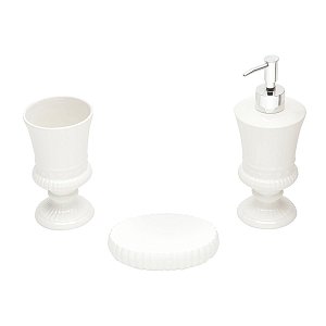 CJ 3PC P/BANHEIRO DE CERÂMICA LUMIÉRE BRANCO