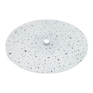 PRATO GIRATÓRIO DE VIDRO C/BASE DE METAL MÁRMORE 33cm
