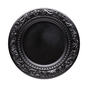CJ 6 SOUSPLATS DE PLÁSTICO CASTLE PRETO 33cm
