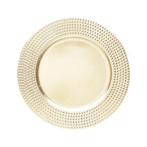 CJ 6 SOUSPLATS DE PLÁSTICO DESTINY DOURADO 33cm