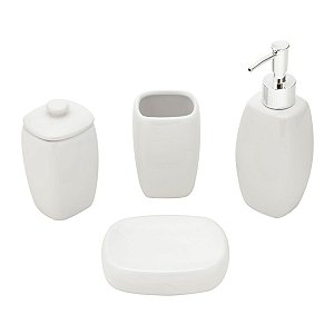 CJ 4PC P/BANHEIRO DE CERÂMICA PENELOPE BRANCO