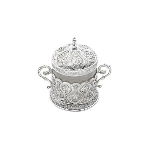 POTE MULTIUSO DE ZAMAC SILVER PLATED AGRA 19,5x14x18,5cm
