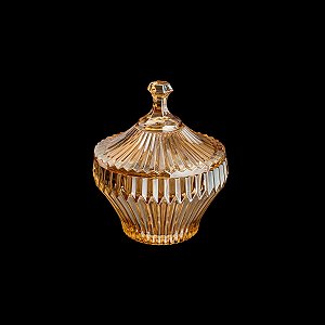 POTICHE DE CRISTAL RENAISSANCE ÂMBAR 11,5x13,5cm