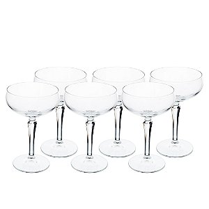 JOGO DE 6 TACAS PARA CHAMPANHE VINTAGE HUDSON EM VIDRO 220ML A15CM