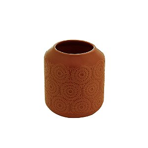 VASO DECORATIVO PORCELANA VERMELHO 13x14cm