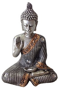 ESTATUA DECORATIVA BUDA EM RESINA 7.5X4.8X10.5CM MUDRA