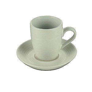 CJ 4 XÍCARAS PORCELANA P/CAFÉ C/PIRES BRANCO 90ml
