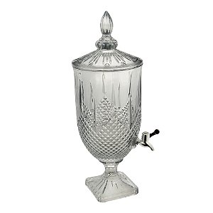 DISPENSER CRISTAL ECOLÓGIC TORNEIRA PRATEADA DIAMANTE 4,5l