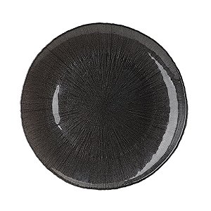 SOUSPLAT FOLHAGEM EM VIDRO D33CM COR PRETO