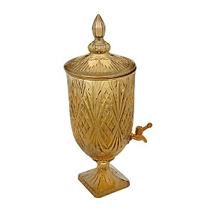 DISPENSER CRISTAL ECOLÓGIC TORNEIRA GOLD ROSE ÂMBAR 4,5l