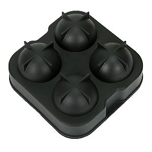 FORMA PARA 4 GELOS ESFERA EM SILICONE L12XP12XA5CM COR PRETO