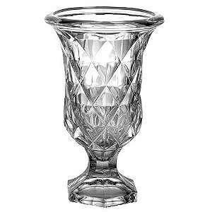 VASO FLORERO COM PE EM CRISTAL ECOLOGICO D14,8XA23,5CM