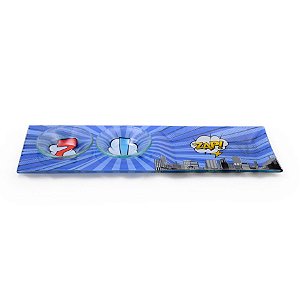 PETISQUEIRA RETANGULAR COM 02 MINI BOWLS COMICS