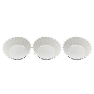 JOGO DE 3 PETISQUEIRAS REDONDAS EM PORCELANA D8,3XA2,7CM