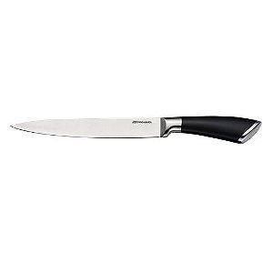 FACA CARNE HANZO ACO INOX 2,5MM CABO COR PRETA 33CM 147GRS