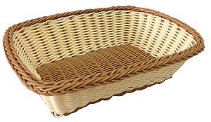 CESTA PARA PAES RETANGULAR EM POLIPROPILENO L27XA20XA8CM COR MARROM E BEGE