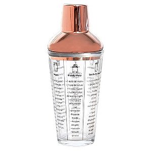 COQUETELEIRA OPEN BAR VIDRO TAMP ACO INOX 460ML 8X21X8 COBRE