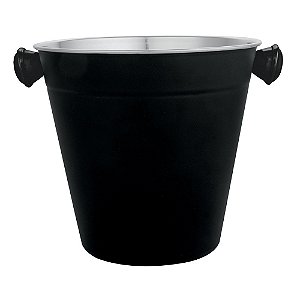BALDE PARA GELO EM ACO INOX 1,25L D14XA13,5CM COR PRETO