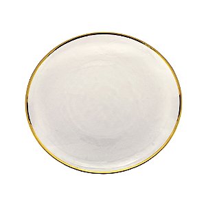 PRATO RASO CRISTAL C/BORDA DOURADA AGATE 26cm