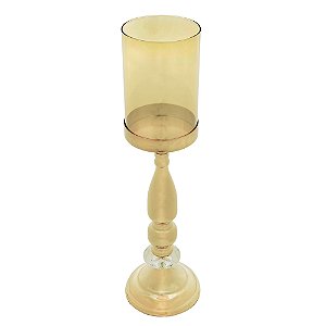 CASTIÇAL METAL ÂMBAR/DOURADO 13x46cm