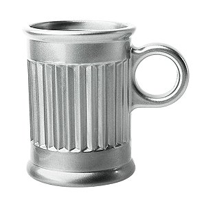 JOGO DE 6 XICARAS PARA CAFE COFFEE TIME EM CRISTAL 85ML COR PRATA