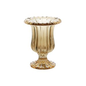 VASO C/PÉ DE VIDRO RENAISSANCE ÂMBAR METALIZADO 14,5x11,5cm