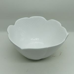 CENTRO MESA DECORATIVO CERÂMICA BANANA LEAF BRANCO 16x8,5cm