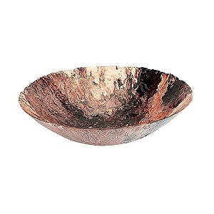 CENTRO DE MESA PEDRA EM VIDRO D38XA10CM COR MARROM