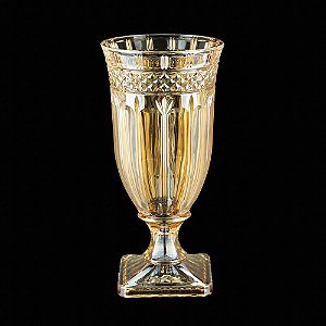 VASO C/PÉ DE CRISTAL BRANDON ÂMBAR 16x32,5cm