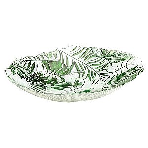 CENTRO DE MESA FOLHAGEM EM VIDRO D39XA8CM COR VERDE