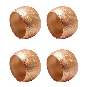 JOGO DE 4 ANEIS ROSAS PARA GUARDANAPO EM FERRO D4,2XA2,8CM COR ROSE
