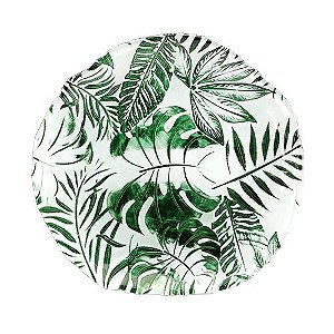 CENTRO DE MESA FOLHAGEM EM VIDRO D32XA2CM COR VERDE